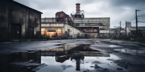 hurricane damaged industrial building